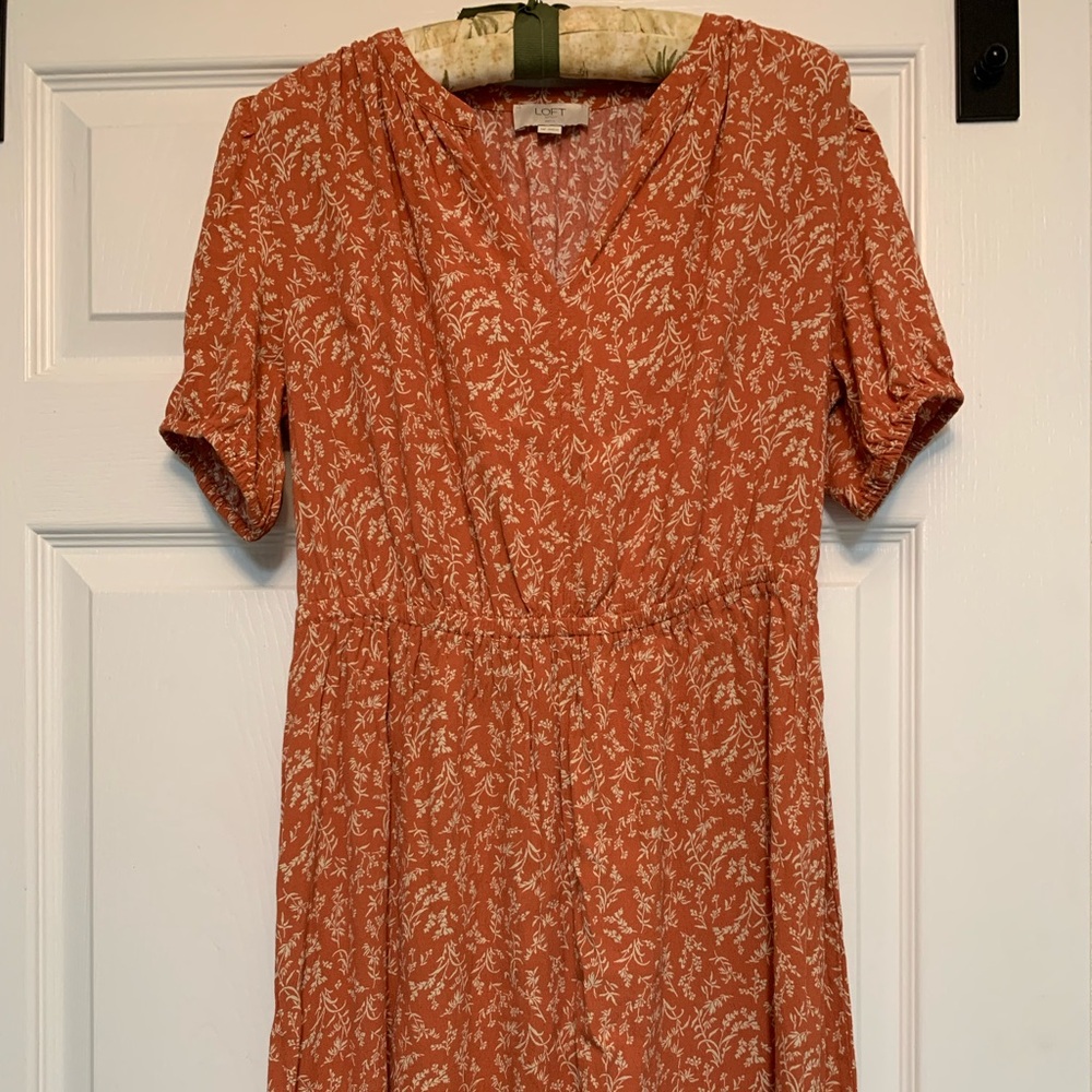 Ann Taylor Loft Outlet BOHO Bohemian Cottagecore Floral Dress